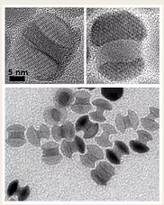 Transmission electron microscopy images of transformed heterostructured nanocrystals